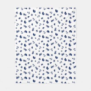 Couverture Polaire Motif marin avec hippocampes
