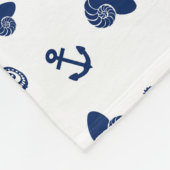 Couverture Polaire Motif marin avec hippocampes (Coin)
