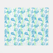 Couverture Polaire Motif marin de croquis (Devant (Horizontal))