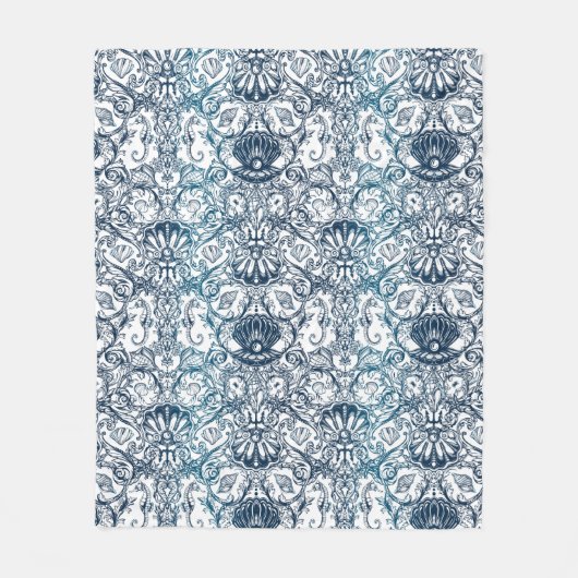Couverture Polaire Motif marin vintage (Devant)