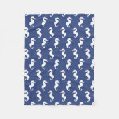 Couverture Polaire Motif Maritime Bleu Et Blanc (Devant)