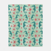 Couverture Polaire Motif maritime Turquoise 2 (Devant)