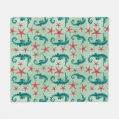 Couverture Polaire Motif maritime Turquoise 2 (Devant (Horizontal))