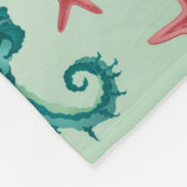 Couverture Polaire Motif maritime Turquoise 2 (Coin)