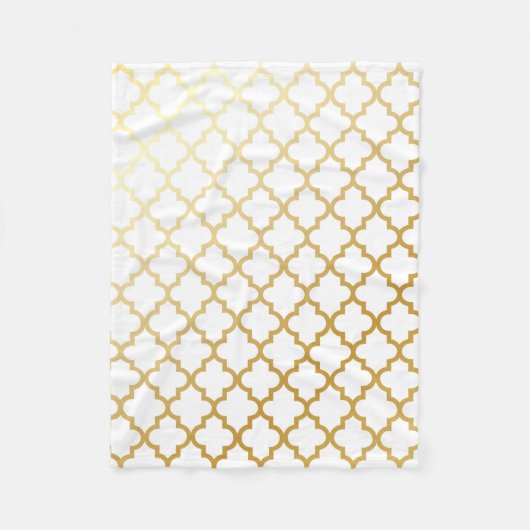 Couverture Polaire Motif marocain de trellis d'or (Devant)