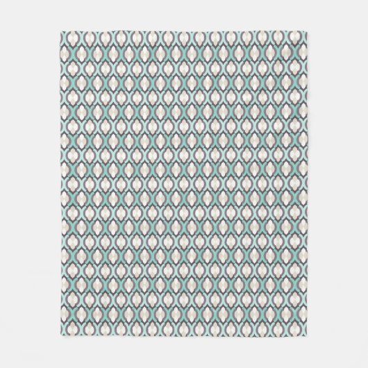 Couverture Polaire Motif marocain de turquoise (Devant)