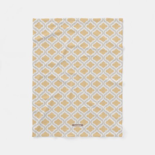 Couverture Polaire Motif marocain d'ikat neutre chic (Devant)