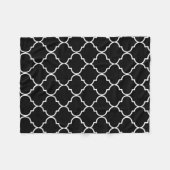 Couverture Polaire Motif marocain méditerranéen noir et blanc (Devant (Horizontal))