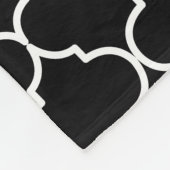 Couverture Polaire Motif marocain méditerranéen noir et blanc (Coin)