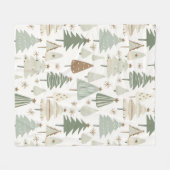 Couverture Polaire Motif marron des arbres de Noël modernes (Devant (Horizontal))