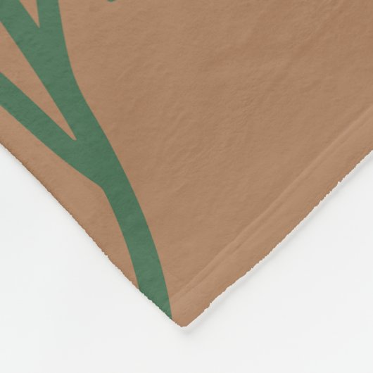 Couverture Polaire Motif marron floral bleu (Coin)