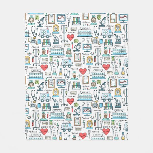 Couverture Polaire Motif Médicale de conception (Devant)