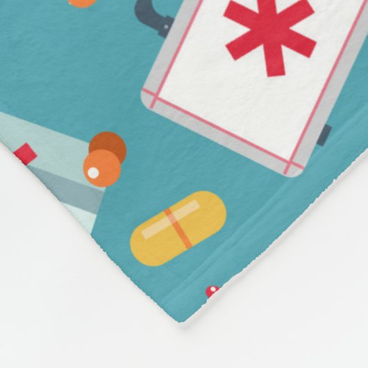 Couverture Polaire Motif Médicale d'icône (Coin)