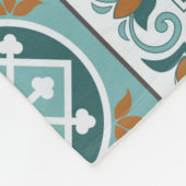 Couverture Polaire Motif méditerranéen continu de tuiles marocaines (Coin)
