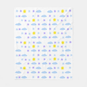 Couverture Polaire Motif météorologique étoilé, ensoleillé, nuageux