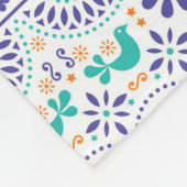 Couverture Polaire Motif mexicain d'art populaire de tuile d'oiseau (Coin)