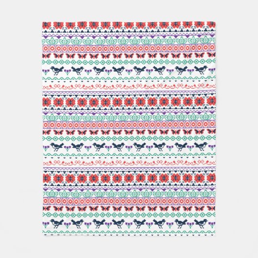 Couverture Polaire Motif mexicain de Frida Kahlo | (Devant)