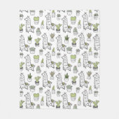 Couverture Polaire Motif mignon d'alpaga et de cactus (Devant)