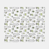 Couverture Polaire Motif mignon d'alpaga et de cactus (Devant (Horizontal))