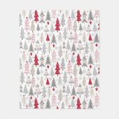 Couverture Polaire Motif mignon d'arbre de Noël de vacances (Devant)