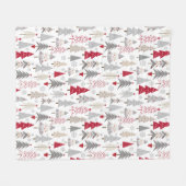 Couverture Polaire Motif mignon d'arbre de Noël de vacances (Devant (Horizontal))