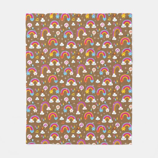 Couverture Polaire motif mignon d'arcs-en-ciel (Devant)