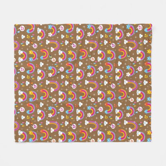 Couverture Polaire motif mignon d'arcs-en-ciel (Devant (Horizontal))