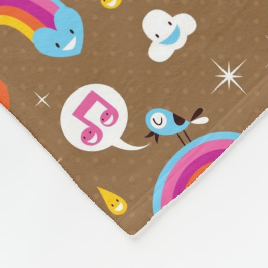 Couverture Polaire motif mignon d'arcs-en-ciel (Coin)