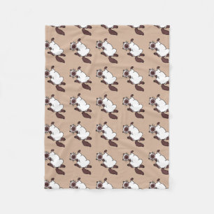 Couverture Polaire Motif mignon de chat siamois de point de chocolat