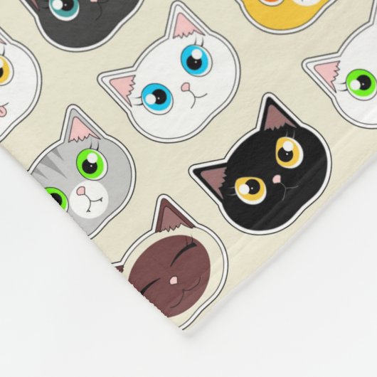 Couverture Polaire Motif mignon de chats (Coin)