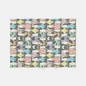 Couverture Polaire Motif mignon de chats de hippie (Devant (Horizontal))