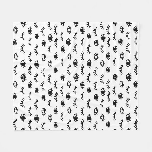 Couverture Polaire Motif mignon de cil de griffonnage (Devant (Horizontal))