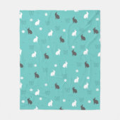 Couverture Polaire motif mignon de fleur et de papillon de lapin (Devant)