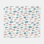 Couverture Polaire Motif mignon de forêt de griffonnage (Devant (Horizontal))