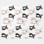 Couverture Polaire Motif mignon de Français de bouledogue français (Devant (Horizontal))
