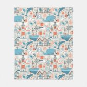 Couverture Polaire Motif mignon de griffonnage de la Mer du Nord (Devant)