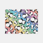 Couverture Polaire Motif mignon de pingouin d'arc-en-ciel (Devant (Horizontal))