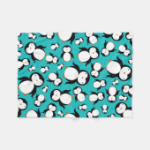 Couverture Polaire Motif mignon de pingouin de turquoise (Devant (Horizontal))