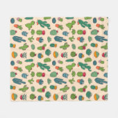 Couverture Polaire Motif mignon de position de cactus (Devant (Horizontal))