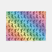 Couverture Polaire Motif mignon de teckel d'arc-en-ciel (Devant (Horizontal))