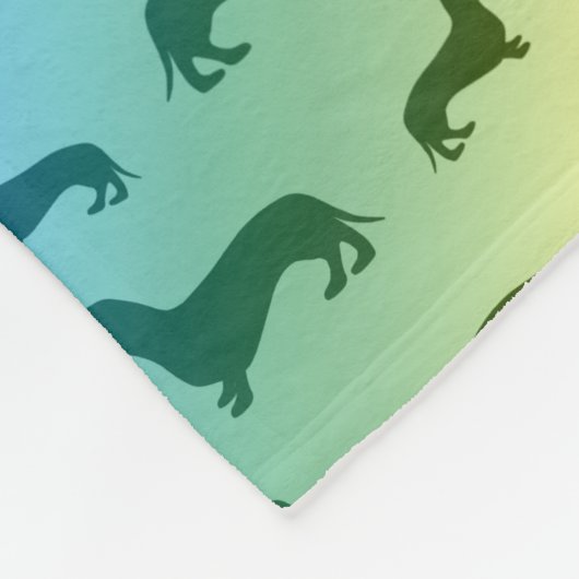 Couverture Polaire Motif mignon de teckel d'arc-en-ciel (Coin)