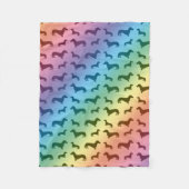 Couverture Polaire Motif mignon de teckel d'arc-en-ciel (Devant)
