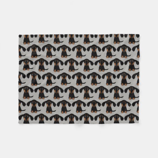 Couverture Polaire Motif mignon de teckels (Devant (Horizontal))