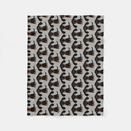 Couverture Polaire Motif mignon de teckels (Devant)