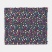 Couverture Polaire motif mignon d'oiseaux et de fleurs (Devant (Horizontal))