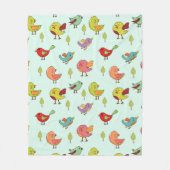 Couverture Polaire Motif mignon d'oiseaux Whimsical à main (Devant)