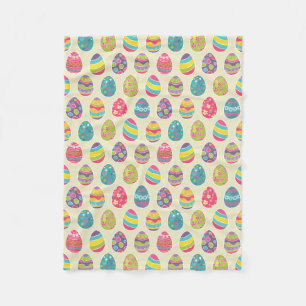 Couverture Polaire Motif mignon en pastel coloré d'oeufs de pâques