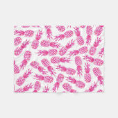 Couverture Polaire Motif mignon fuchsia girly moderne d'ananas (Devant (Horizontal))