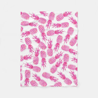 Couverture Polaire Motif mignon fuchsia girly moderne d'ananas