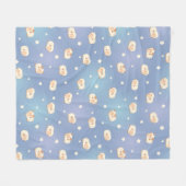 Couverture Polaire Motif mignon petit mouton sur bleu (Devant (Horizontal))
